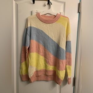 Stitches & stripes colorblock pastels sweater NWOT size small